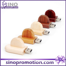 Clé USB en bois en vrac arrondie en bambou